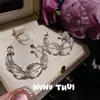 Joyas Flor de Fritilaria Perla Gema Collar Banquete Alto Fijado Múltiples Capas Abalorios Apilados Herradura Circonita Pendientes