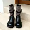 Melard nueva colección otoño 2026 para mujer: botas retro, de suela gruesa, a media pantorrilla, estilo western, y botas robustas