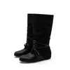 Botas de Invierno Vintage 2026 con Punta, Plisadas, Hasta la Rodilla para Mujer, Versátiles con Tacón Grueso, Adelgazantes, de Montar