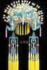 Teatro Ópera de Pekín Corona de Fénix de la Emperatriz Mei, Cinco Coronas de Fénix, Sombrero Corona de Fénix de Esmeralda, Traje de Ópera para el Papel de la Concubina Imperial en la Obra "La Emperatriz Ebria" con Corona de Fénix y Velo
