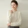 26 Suéter de Cachemira para Mujer Otoño/Invierno, Cuello Redondo, Hombro Raglán, Suéter Grueso de Color Sólido, Corte Holgado, Camiseta Básica de Punto Adelgazante
