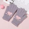 Guantes de garra de gato con pantalla táctil de fábrica, cálidos y fríos, para mujer, otoño e invierno, con forro de terciopelo, guantes de lana de punto acolchados