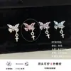 Brincos de Aço Titânio 316L, Estilo Doce e Cool da Moda, Brincos Studs para Cartilagem com Pingente de Borboleta Estrela de Quatro Pontas, Brincos de Rosca Dupla com Rosca Externa