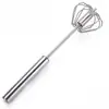 Batidor Giratorio Semi-Automático de Acero Inoxidable para el Hogar Herramienta de Cocina para Hornear Batidor Manual de Presión tipo Acero Inoxidable