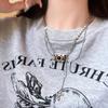 Collar con Borla de Cámara Marrón Vintage para Mujer Estilo Dulce Fresco Chica Picante Cadena de Sudadera de Perlas Diseño Apilado Accesorios para Vestir