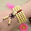 Pulsera de fragancia de cuentas de madera de color original 108 para mujer, pulsera de cuentas de Buda redonda de tres círculos de estilo coreano, pulsera de regalo de cuentas redondas