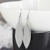 Recolección Transfronteriza de Pendientes Metálicos con Hojas Geométricas Escarchadas, Ganchos para Orejas Creativos Personalizados con Borla de Hoja Redonda Hueca