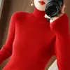 Suéter de punto para mujer, otoño transfronterizo, cuello alto apilado, nuevo 2025, ajuste ceñido, capa base acanalada de manga larga