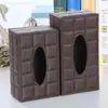 Caja de Papel Estilo Europeo Mesa de Café para el Hogar Control Remoto Teléfono Móvil Coche Caja de Pañuelos de Cuero Caja de Papel para Hotel Logo Personalizado