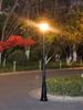 Farola de estilo europeo, lámpara de jardín, lámpara de césped, lámpara exterior impermeable, paisaje, jardín masculino, villa comunitaria, lámpara de poste de dos cabezas de 3 m de altura