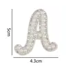 Pegatinas de tela con letras de perla inglesas de diamantes de imitación transfronterizos, accesorios de ropa, bolsos de ropa DIY, costura a mano, letras de perla calientes