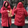 Nuevo Abrigo de Algodón con Capucha para Mujer Invierno 2026, Chaqueta Larga Cálida de Algodón Moda y Versátil, Ropa de Abrigo Estilo Coreano Transfronteriza