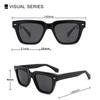 Gafas de Sol Cuadradas de Comercio Exterior Transfronterizo para Hombres y Mujeres, Estilo Retro Europeo y Americano, Gafas de Sol de Acetato Polarizadas de Alta Gama con Protección UV