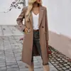 Outono/Inverno 2026 Transfronteiriço Novo Estilo Europeu e Americano Cardigan Longo com Lapela para o Dia a Dia Feminino