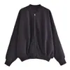 Chaqueta de béisbol de forro polar transfronteriza de comercio exterior para mujer, cárdigan casual de cremallera holgado, chaqueta sudadera corta