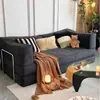Novo Sofá Reto Modular de Tecido Estilo Meio do Século Sala de Estar Duplo ou Três Lugares Dobrável Dupla Utilização Sofá-Cama Teddy Bloco de Tofu