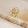 Anel de Sol Aberto de Metal Transfronteiriço Europeu e Americano Anel de Dedo Indicador de Luxo de Alto Padrão Design Exagerado Joia de Nicho para Mulheres