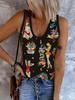 Amazon deseo transfronterizo 2023 nueva primavera y verano para mujer estampado abstracto casual cuello en V sexy chaleco sin mangas para mujer