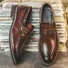 Transfronterizo Tallas Grandes Otoño Nuevo Hombre Moda Británica Zapatos de Cuero Guapos Mocasines Casuales Slip-ons de Moda Zapatos de Hombre