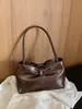 Bolso transfronterizo estilo Maillard, bolso de hombro de cuero encerado vintage para mujer, bolso de axila versátil de alta gama para el día a día