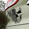 Pegatinas de calavera con la bandera estadounidense transfronteriza para coche, pegatinas reflectantes impermeables con rayas de calavera, pegatinas decorativas personalizadas.