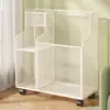Cesta de Almacenamiento para Esterilla de Yoga Organizador de Equipamiento Deportivo Fitness Móvil con Ruedas Carrito Estante de Almacenamiento para Raquetas de Baloncesto