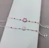Pulseira Transfronteiriça de Prata Esterlina S925, Nova Pulseira Original de Coelho Fofo para Menina com Resina, Venda Direta da Fábrica