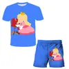 Patrón de impresión digital 3D de trabajador con gorra roja temático de videojuegos, ropa unisex para niños, conjunto casual de dos piezas de dibujos animados