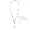 Lanyard de Red con Diamantes Llavero de Fácil Extracción Colgante Brillante para Insignia de Teléfono Móvil de Mujer Portatarjetas de PVC de Doble Cara Antirrobo