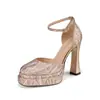 Zapatos Mary Jane de Tacón Alto con Patrón de Piel de Tigre Brillante 1188D para Mujer, Zapatos de Boda, Plataforma Impermeable, Zapatos de Tacón Súper Alto tipo Barbie, Zapatos de Salón
