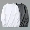 [Envío Rápido] Camiseta de Manga Larga para Hombre, Ropa Interior de Otoño para Hombre, Corte Holgado, Capa Base Elástica, Camiseta Estampada para Hombre