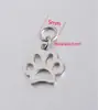 *Recorte de 16mm Patinha de Cachorro Pingente Pequeno Pingente de Animal Acessórios para Joias DIY de Aço Inoxidável com Argola para Pendurar 0.8*5mm*