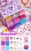 Pulsera Infantil de Cuentas Material DIY Cristal Glaseado Fabricación de Pulseras Collares Traje Hecho a Mano Juguete para Niña Caja de Regalo