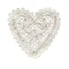 Adornos Blancos de Ganchillo en Forma de Corazón, Decoraciones Caseras DIY Hechas a Mano, Adornos de Cuentas, Accesorios Creativos para Ropa