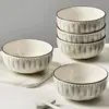 Tazón de Arroz Japonés Hogar 2024 Nuevo Tazón de Cerámica Tazón de Arroz Tazón Pequeño Color Bajo Esmalte Juego de Tazón y Plato de Alto Valor Vajilla