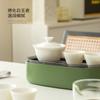 Set de Té para Viaje al Aire Libre de Jadeíta Portátil Montaje en Coche Caja de Almacenamiento para Set de Té Kung Fu Set de Té Seco Simple