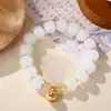 Pulseira Esmalte Roxo Montanha Crepúsculo Templo Explosão Cênica Vermelho Neve Pulseira Gelo Claro Lótus Ágata Natural Fluorita Dança do Leão