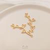 Colgante de Hoja con Conservación de Color de Oro de 14K DIY Hecho a Mano Aretes Caseros Aretes Aretes Pasadores Joyería Colgante de Hoja de Rama Larga Accesorios