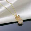 [conjunto] Transfronteiriço Novo Rotativo Joia Coelho Fresco Doce Cobre Dourado Banhado com Zircônia Conjunto de Joias