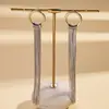 Pendientes Largos con Borlas Chapados en Oro Real de 18K Estilo Europeo y Americano, Pendientes de Moda Transfronterizos de Nicho de Gama Alta para Mujeres