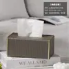Caja de almacenamiento de pañuelos de cuero para habitación de negocios, caja de pañuelos con sello dorado de hotel, caja de almacenamiento de pañuelos de cuero para habitación de negocios