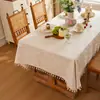 Mantel vintage estilo francés hecho de algodón y lino, mantel de comedor a prueba de polvo, mantel para mesa de café, cubierta para gabinete, impermeable y a prueba de aceite para el hogar