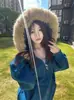 Moletom Casual Quente Retrô Americano com Gola de Pelo para Mulheres, Jaqueta Cardigan Solta Preguiçosa com Forro de Fleece para Outono e Inverno