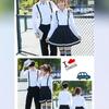 Camisas Blancas en Stock, Venta de Liquidación, Uniformes de Clase de Graduación, Uniformes Escolares Estilo Universitario Estilo Coreano para Estudiantes de Secundaria, Camisas con Tirantes Falsos al Mayoreo