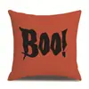 Funda de almohada de lino para Halloween, funda de cojín para reposacabezas impresa