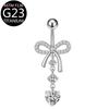 Anillo para Ombligo de Aleación de Titanio F136 con Lazo y Forma de Gota de Agua Joyería para Piercings de Material G23 Exportación Directa de Joyería