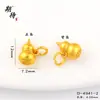 Pulseira Feminina Guofeng com Pingentes de Elefante Dourado Queimado Azul Esmaltado Amarelo Deus da Riqueza Sorte, Estilo Wei Xue