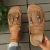 2026 Moda de Exportación Transfronteriza Borla Versátil Elegante Gama Alta Sin Cordones Zapatos de Mujer Estilosos Retro para el Trabajo Zapatos de Mujer