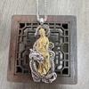 Collar retro Sutra del Corazón Dios Guardián Guanyin año del zodiaco personalidad tendencia artesanía antigua plata tailandesa colgante para hombres y mujeres