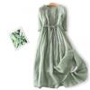 Vestido Cheongsam Artístico Retro Estilo Chino Algodón y Lino Falda de Verano Vestido Adelgazante 2023 Verano Vestido de Línea A para Mujer